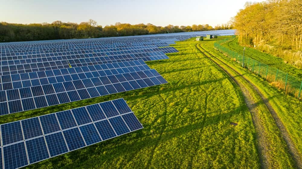 Solar Farm during sunset